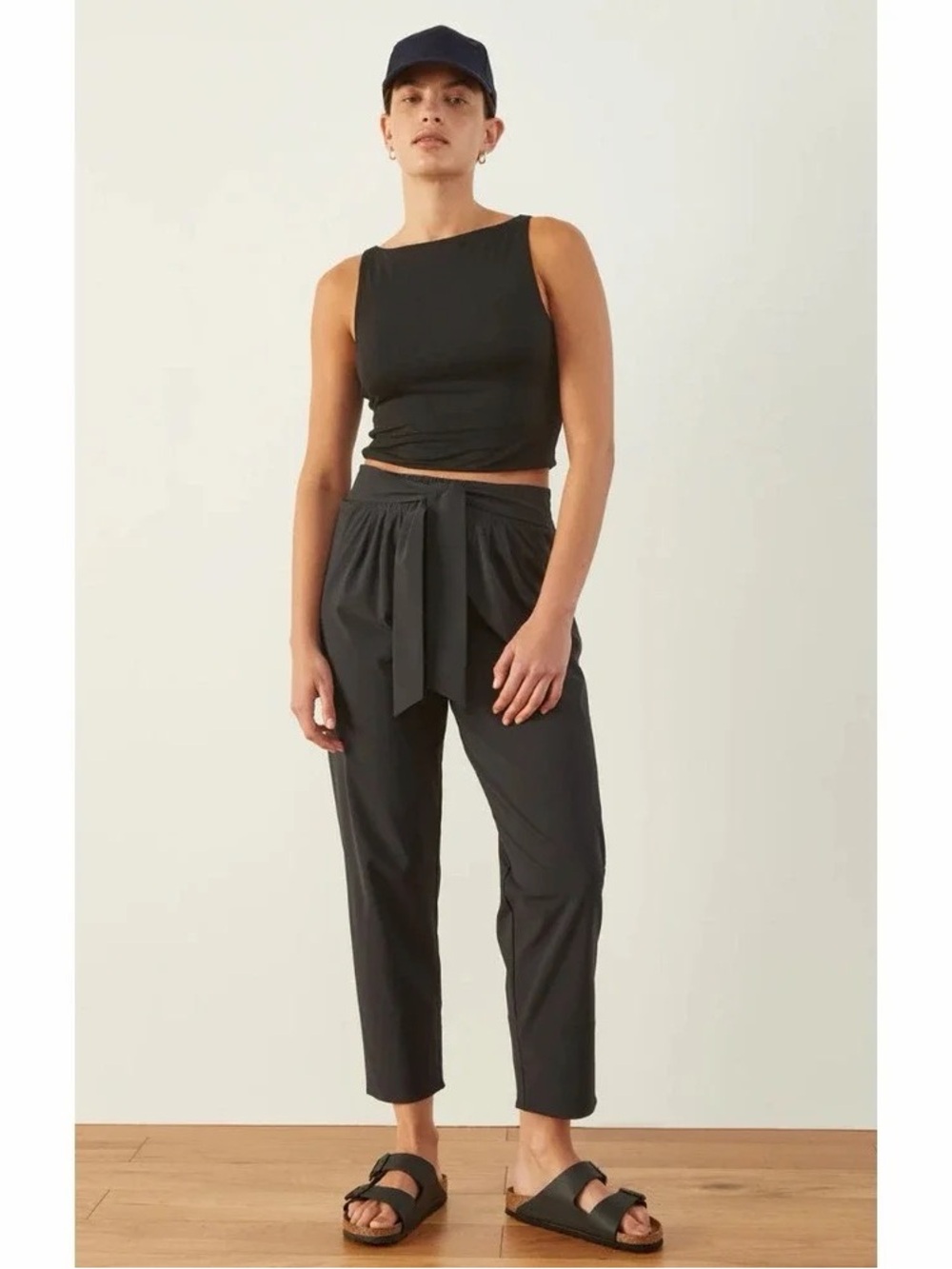 ADAY Easy Day Black Front Tie Pants Size M